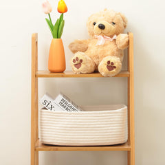 MiniArk handwoven texture baskets on a shelf add warmth