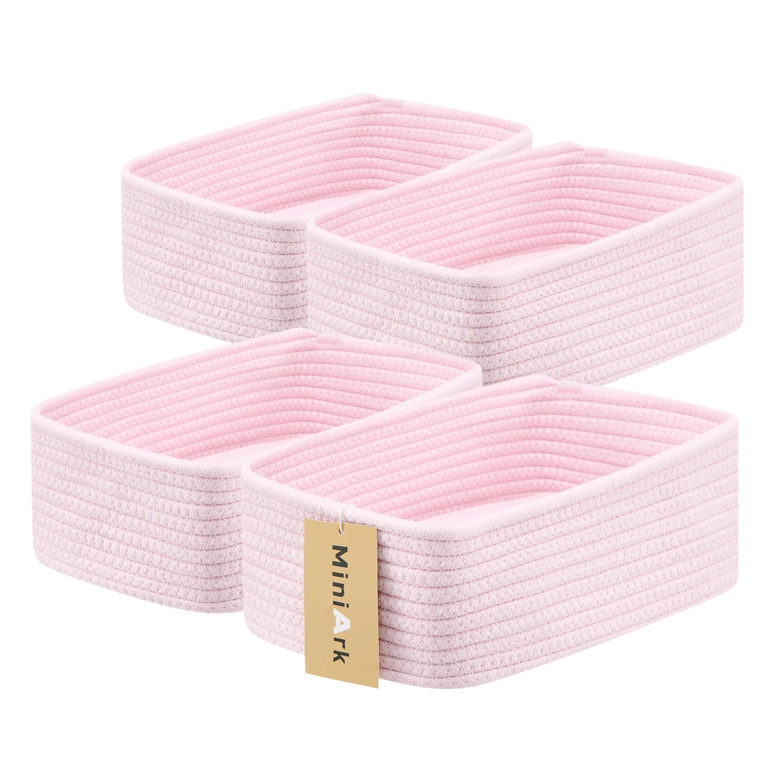 MiniArk small storage basket light pink on shelf for cosmetics and keys