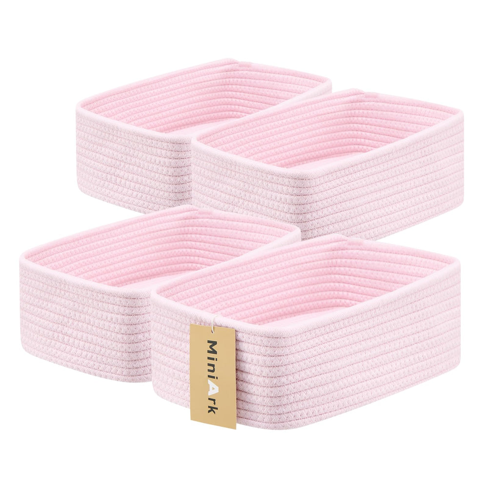 MiniArk small storage basket light pink on shelf for cosmetics and keys
