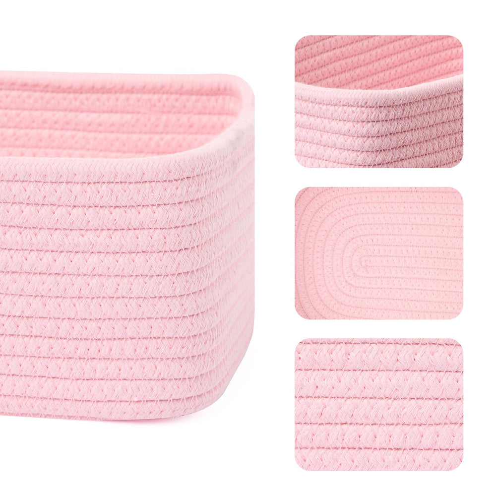 MiniArk light pink basket close-up weave for nursery storage