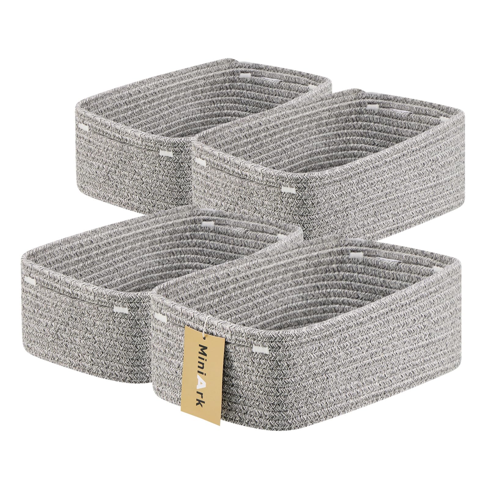MiniArk small storage baskets in rectangular shape organize cosmetics, keys, and cables.