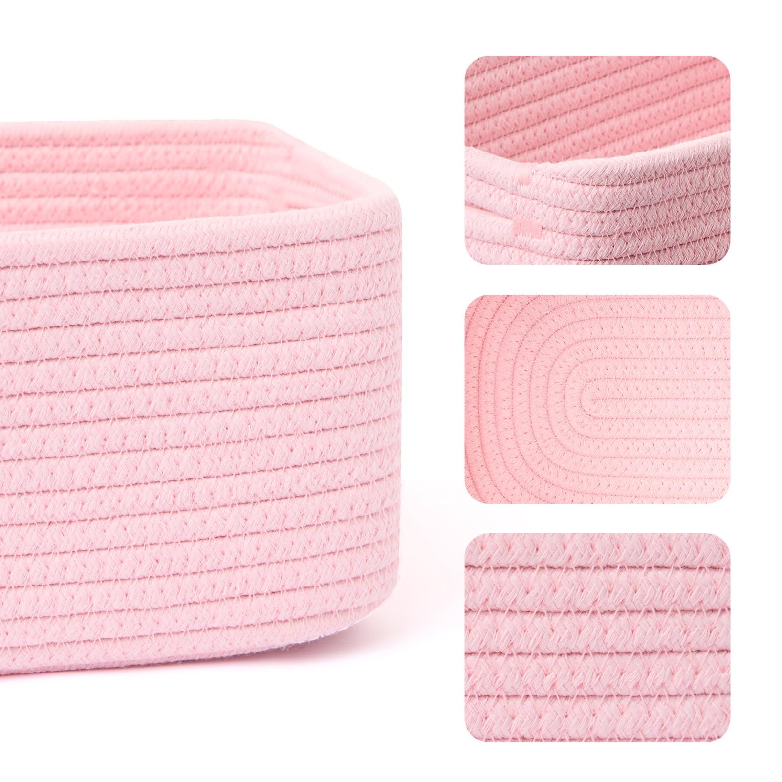 Miniark soft cotton rope close-up shows kid-safe texture for nursery storage.