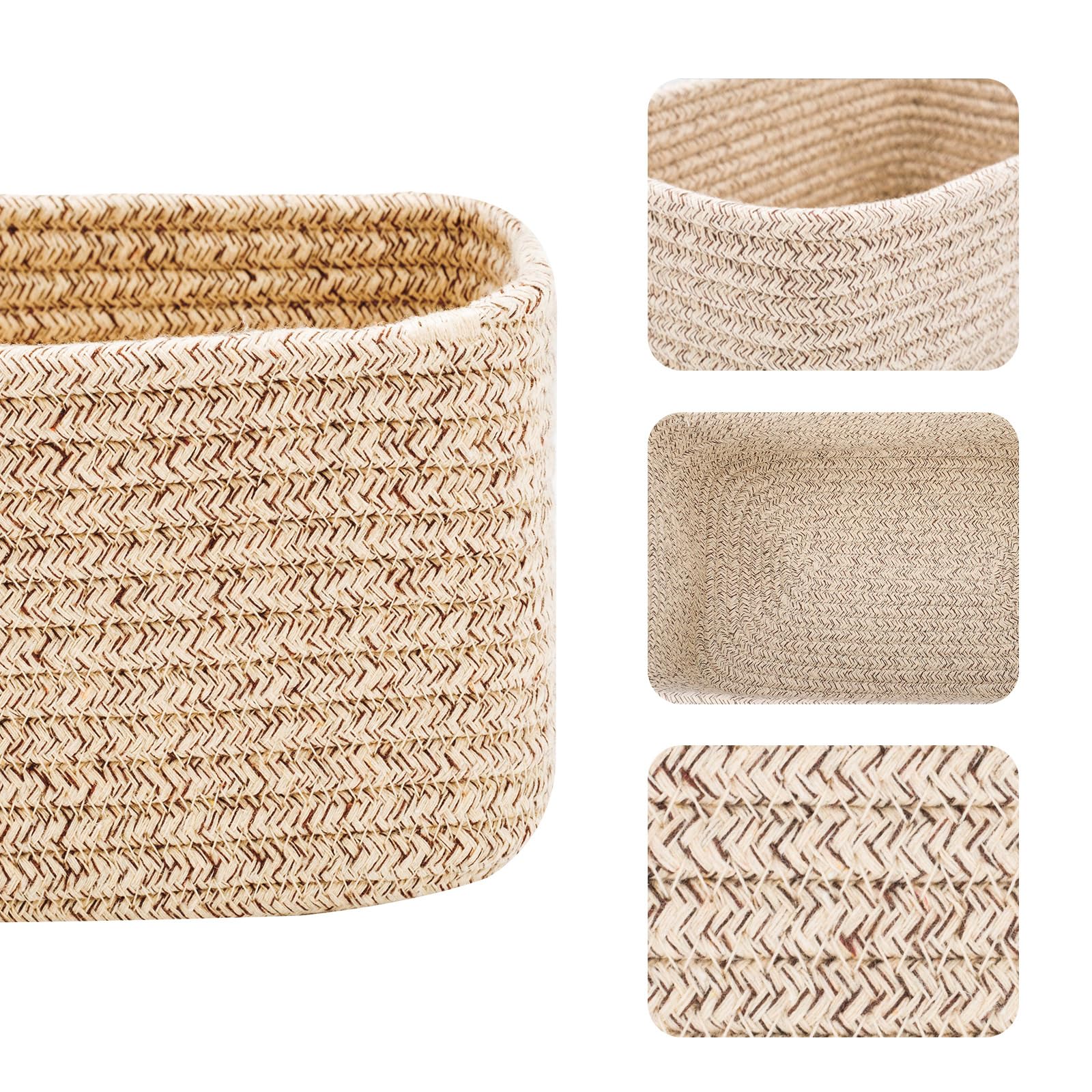 MiniArk soft cotton rope baskets close-up highlighting durable, odor-free material