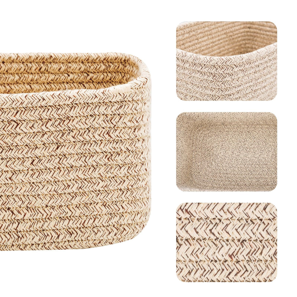 MiniArk soft cotton rope baskets close-up highlighting durable, odor-free material