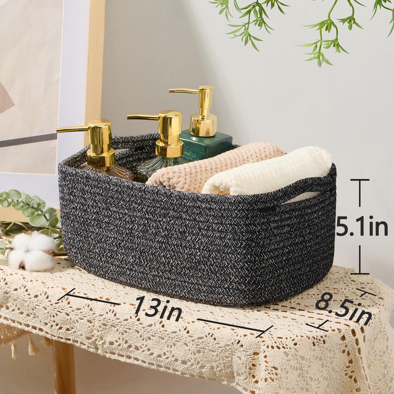 MiniArk stylish decorative basket enhances living room organization.