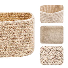 MiniArk storage baskets texture closeup of cotton rope showing soft, durable craft