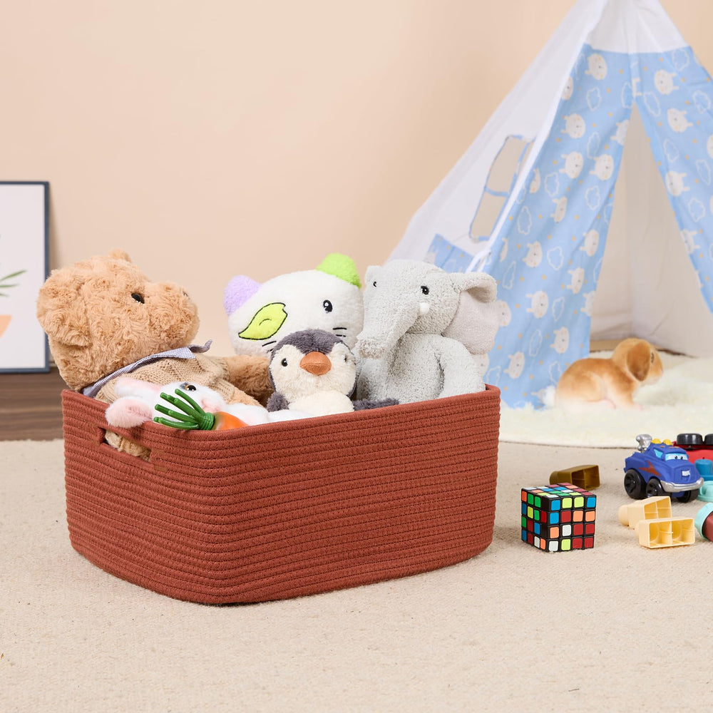 MiniArk toy basket in playroom helps keep toys organized and accessible