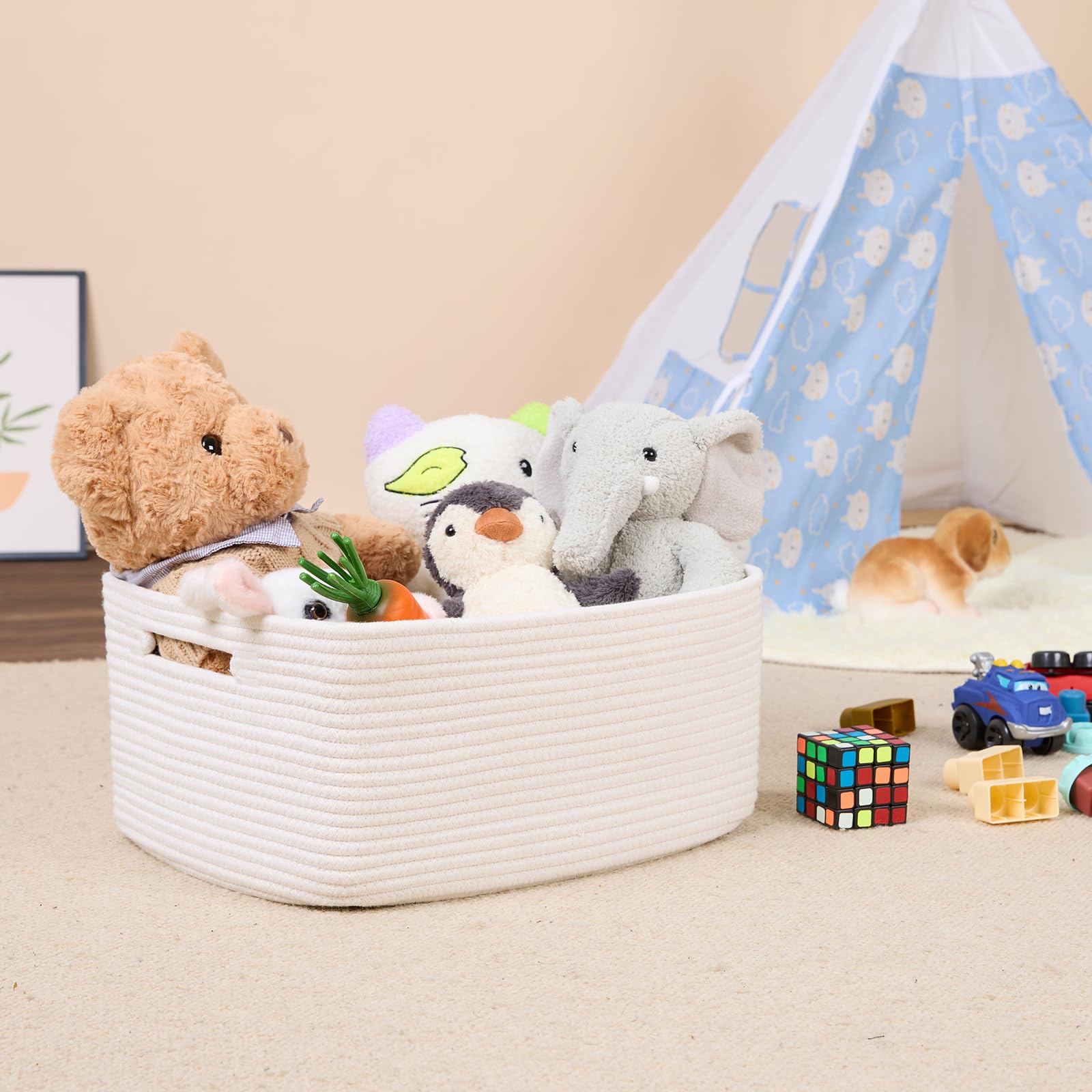 MiniArk toy storage baskets playroom; quick access to toys and games.