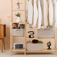 MiniArk woven rope basket showcases modern design adding warmth to shelves