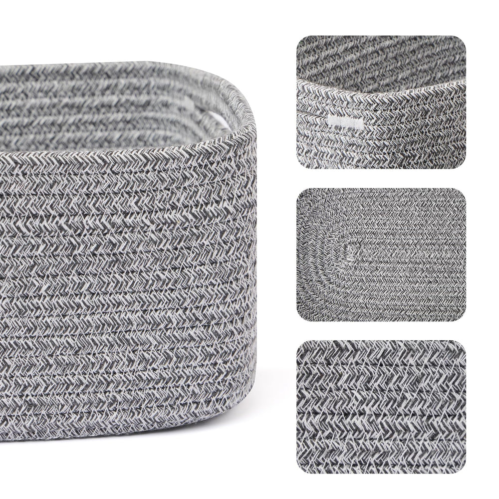MiniArk woven rope basket shows soft, durable craftsmanship for nurseries and playrooms.