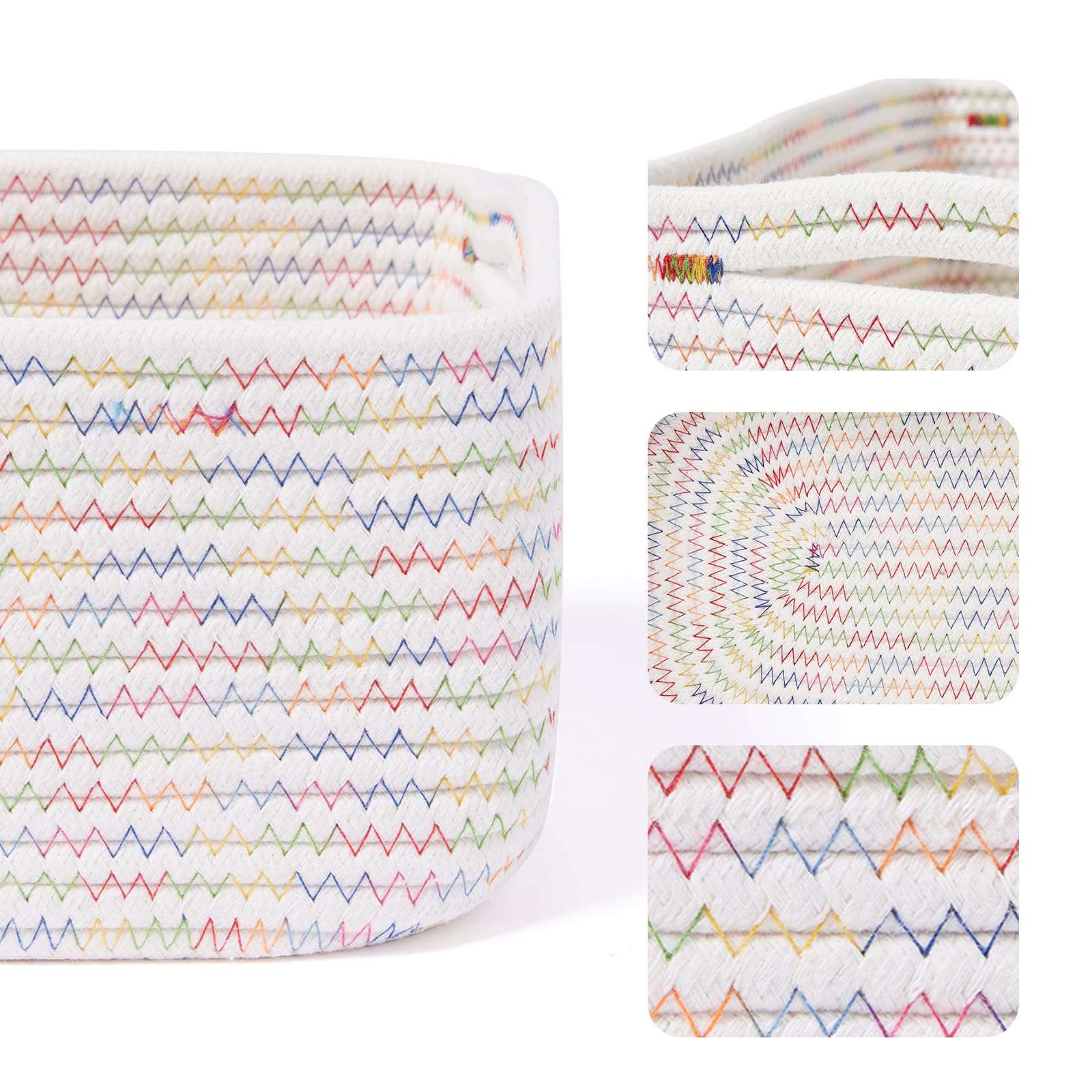 MiniArk woven rope basket shows soft, durable texture for nursery toys and towels.