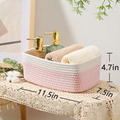 MiniArk woven rope baskets add decorative warmth to shelves