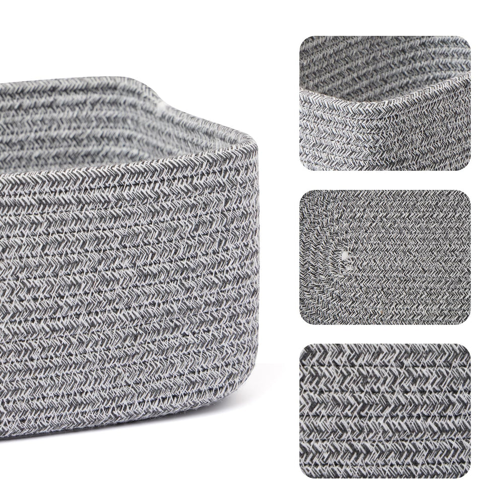 MiniArk woven rope baskets show soft, durable texture suitable for shelves and drawers.