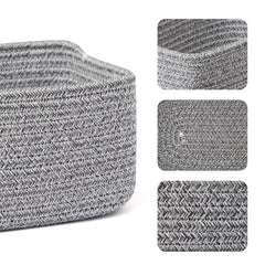 MiniArk woven rope baskets show soft, durable texture suitable for shelves and drawers.