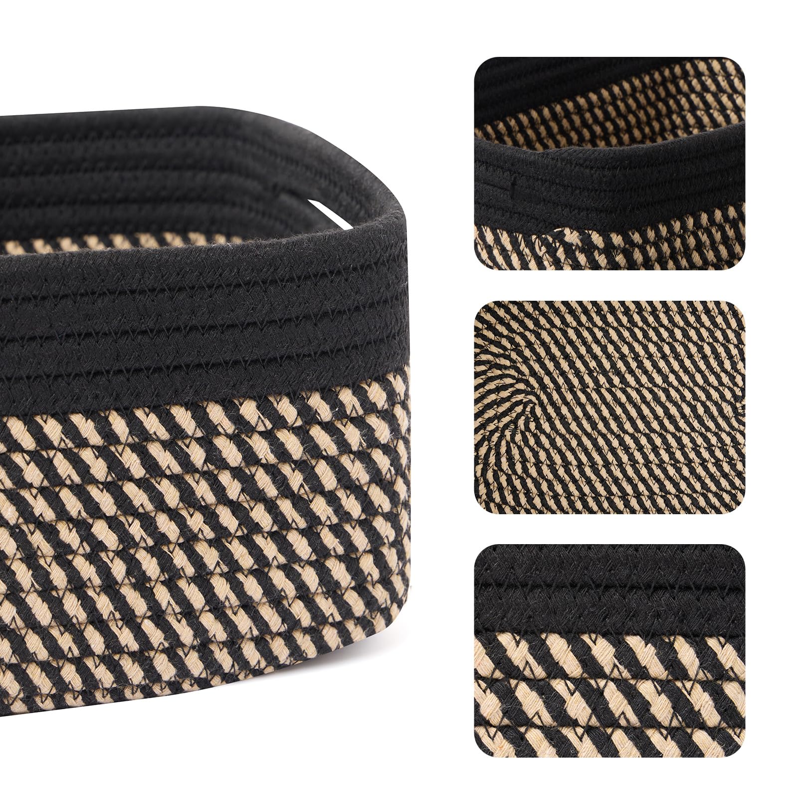 MiniArk woven rope baskets soft durable, perfect for nursery and playroom organization.
