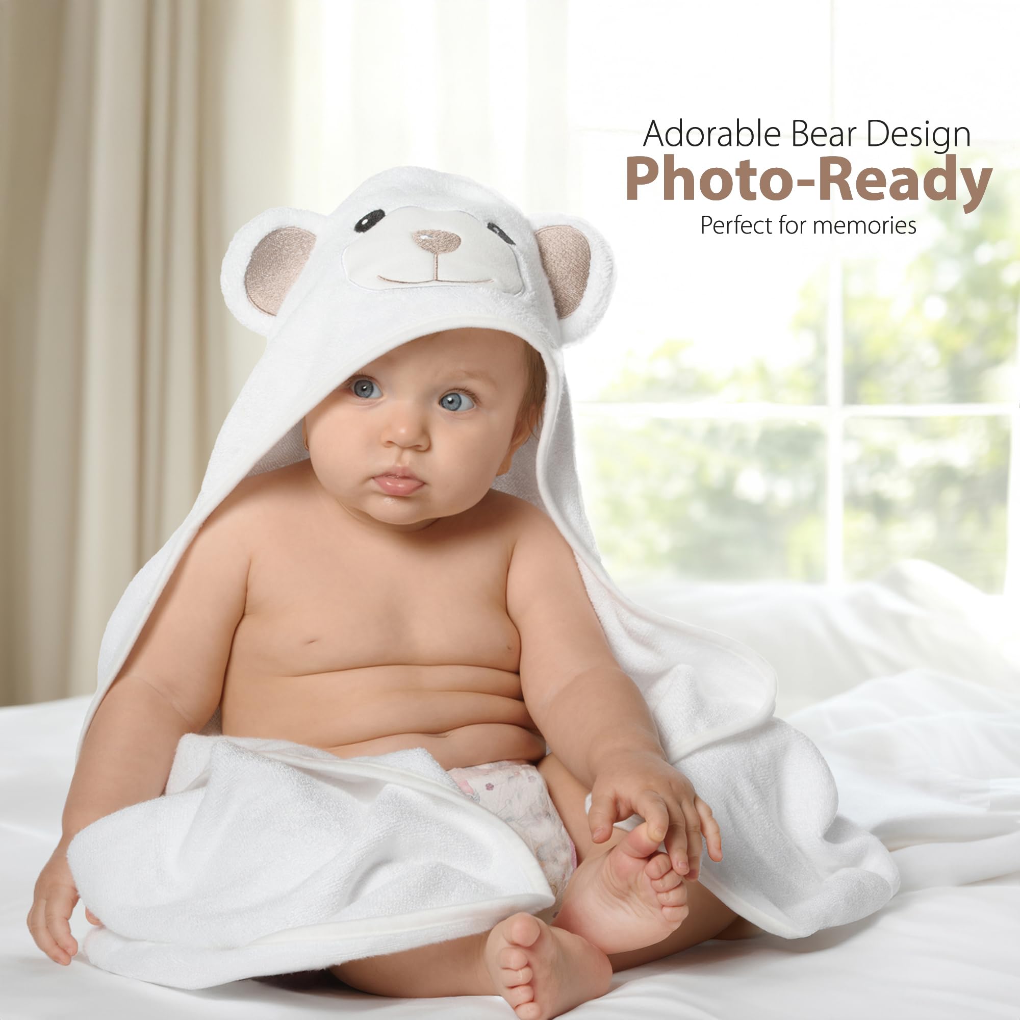 MINIBOO bear-design newborn towel adds cute photos and cozy comfort