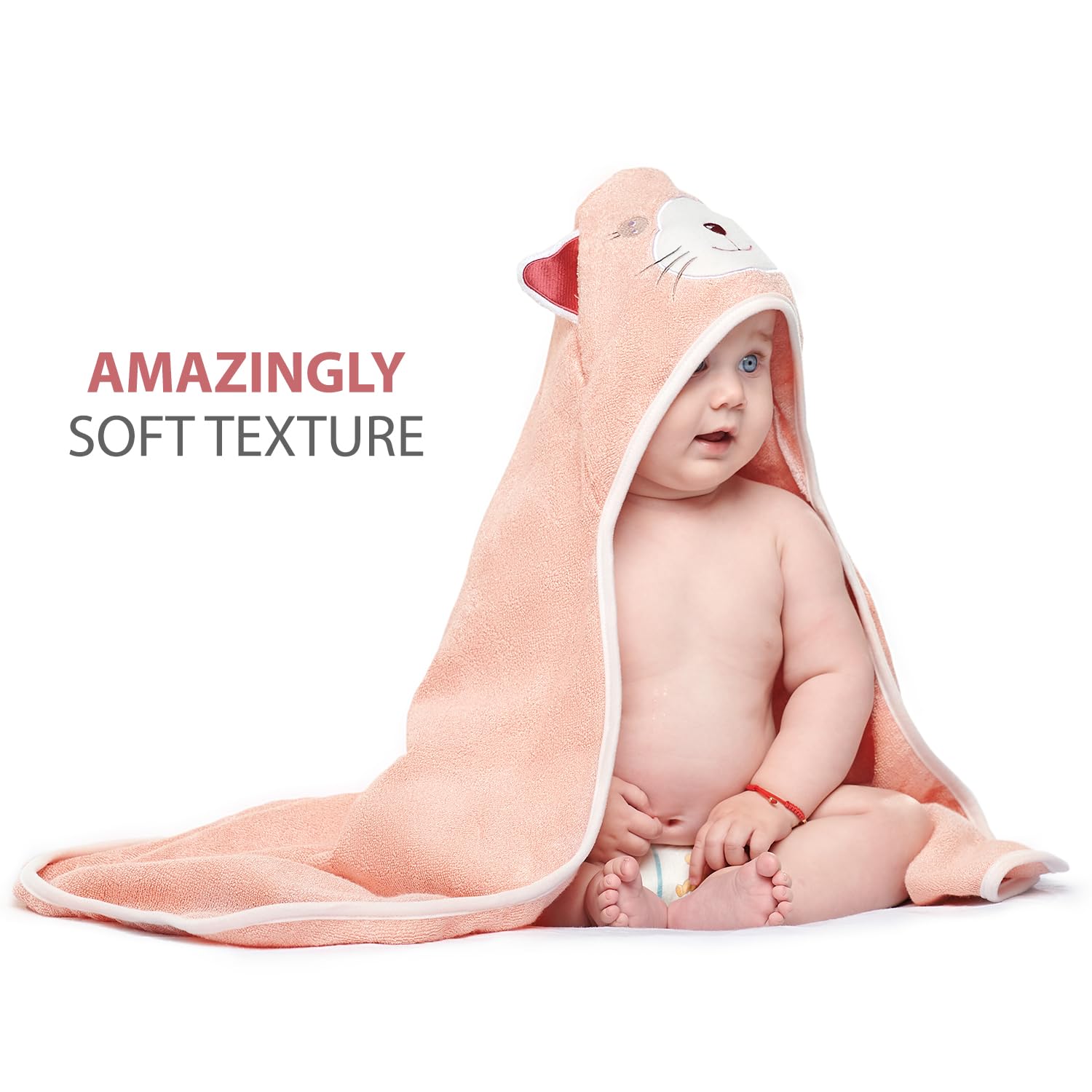 MINIBOO hooded towel 500gsm plush fabric stays soft and durable