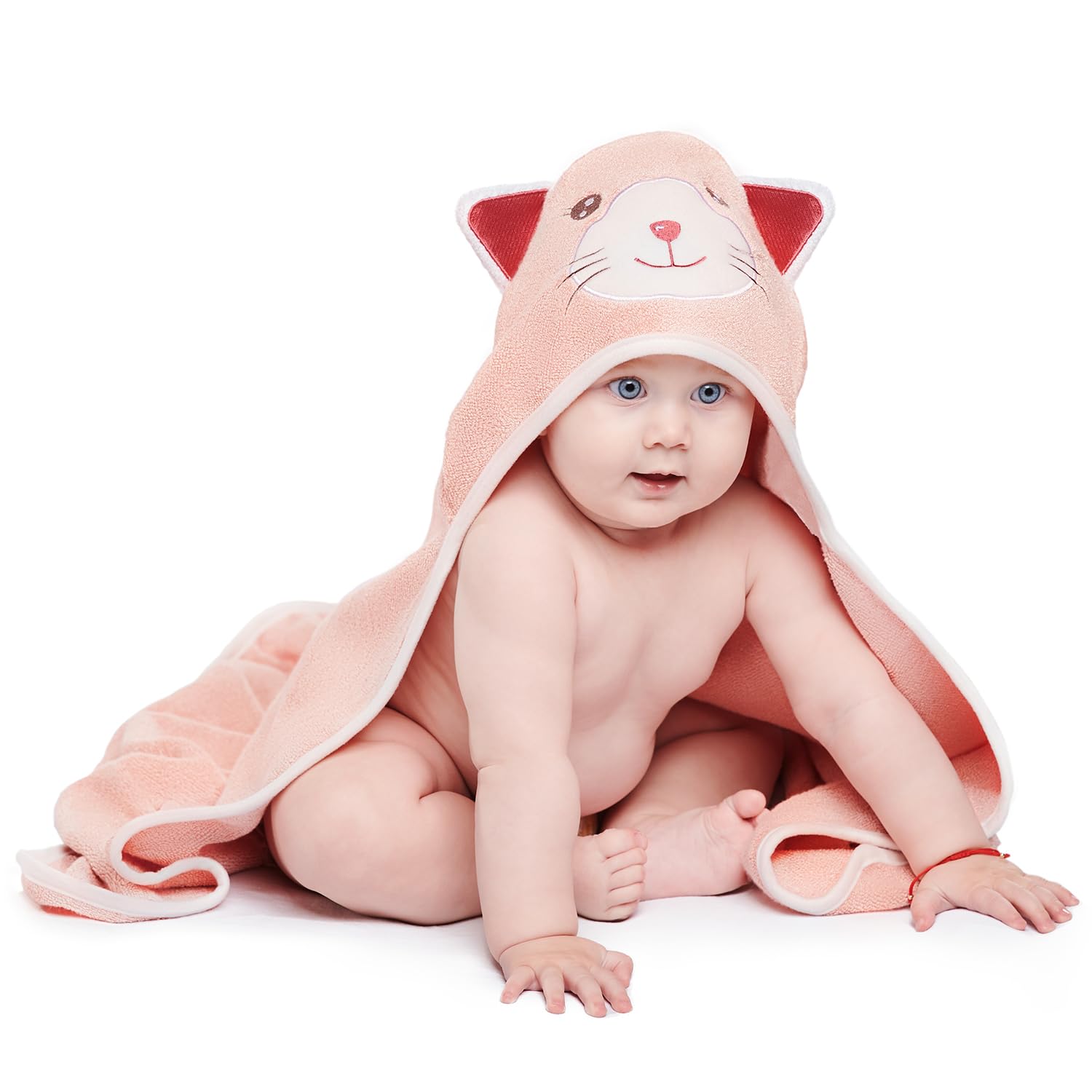 MINIBOO hooded towel cat-design towel adds cute bath-time charm