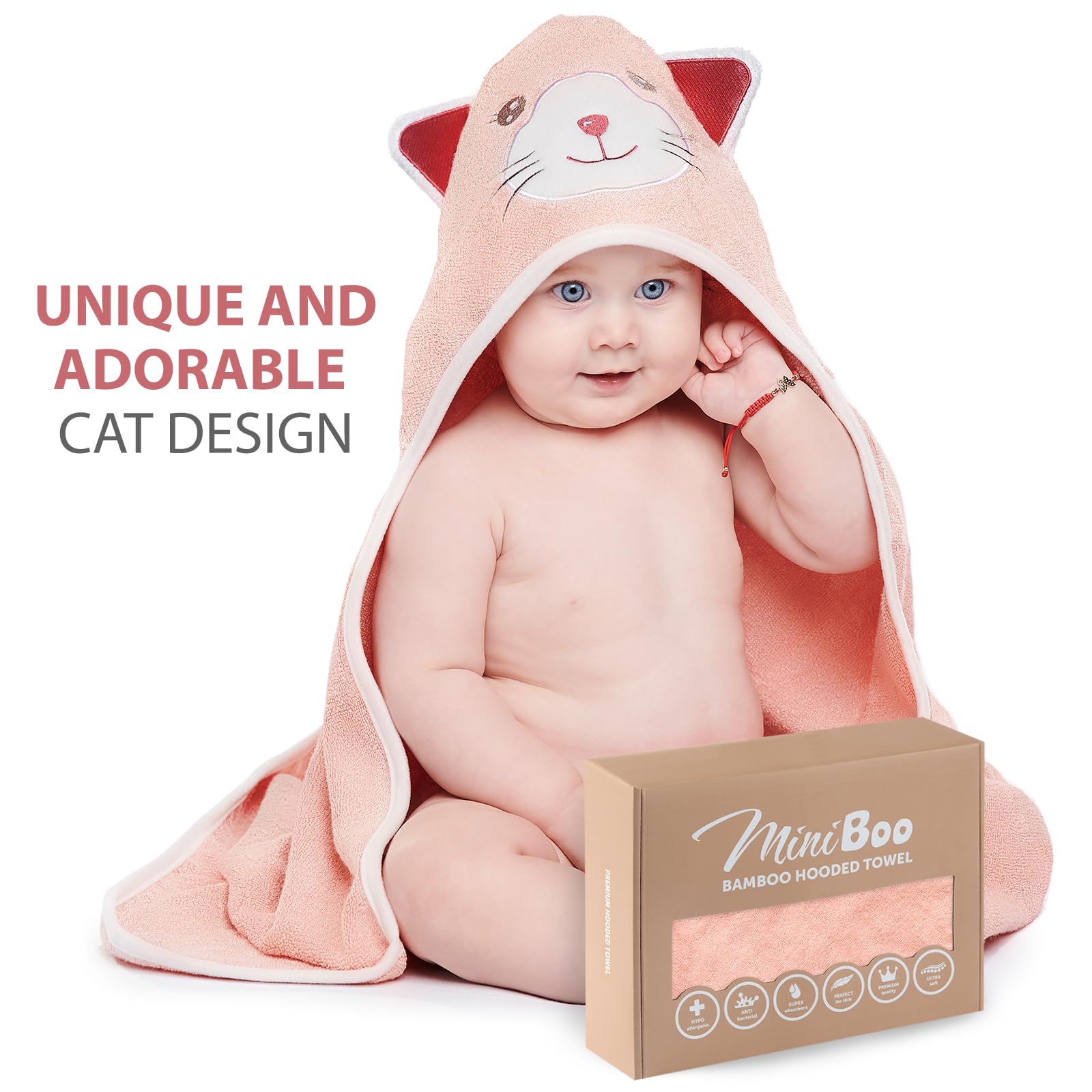 MINIBOO hooded towel gift-ready packaging makes baby showers special