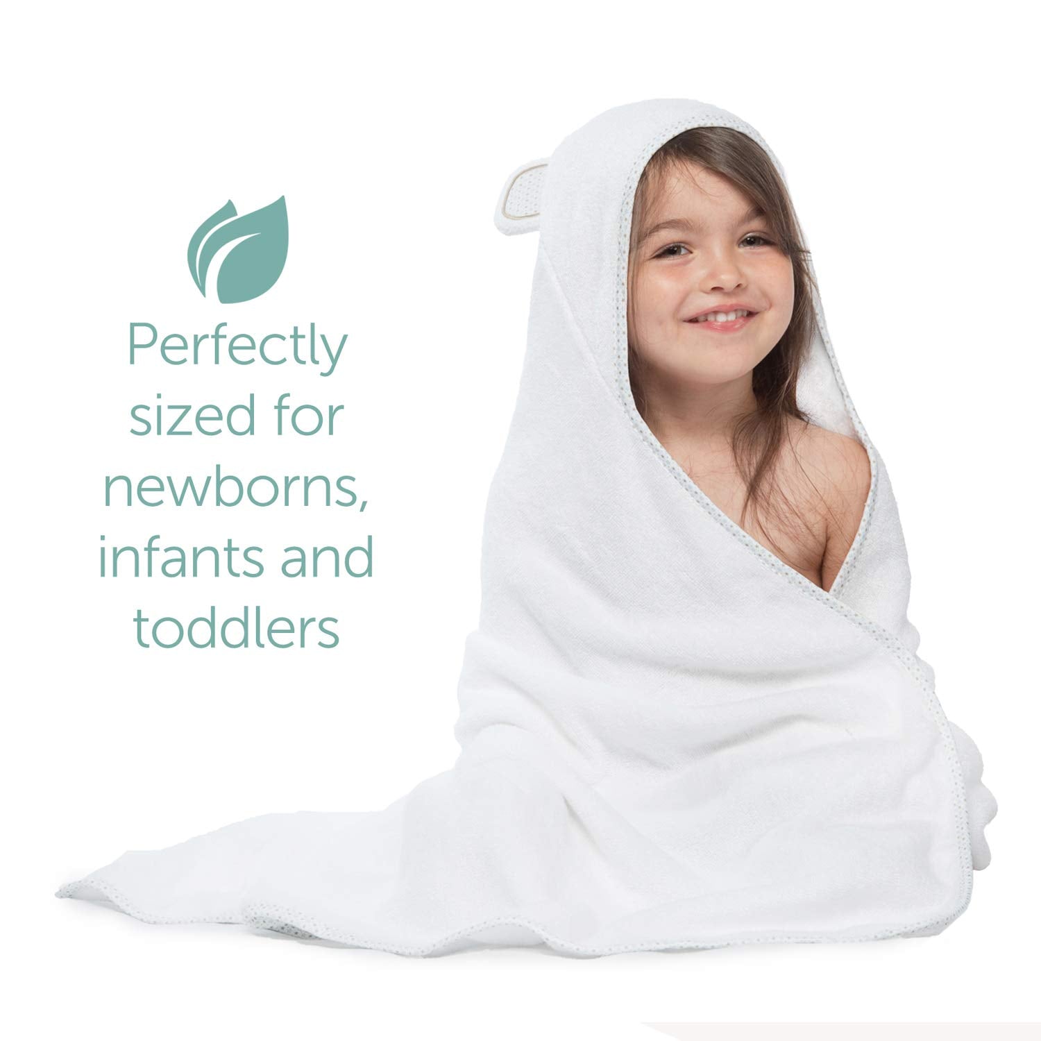 MINIBOO hooded towel hypoallergenic bamboo blend gentle on sensitive skin