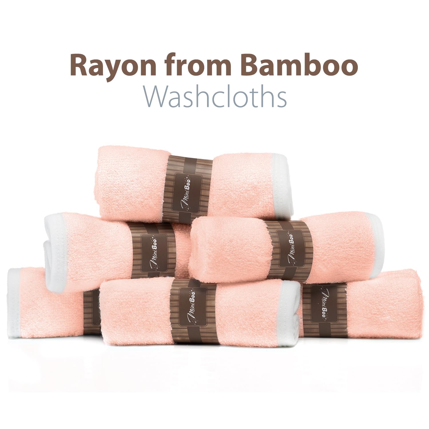 MINIBOO washcloths act as multi-use baby care tools in a cozy bath scene.