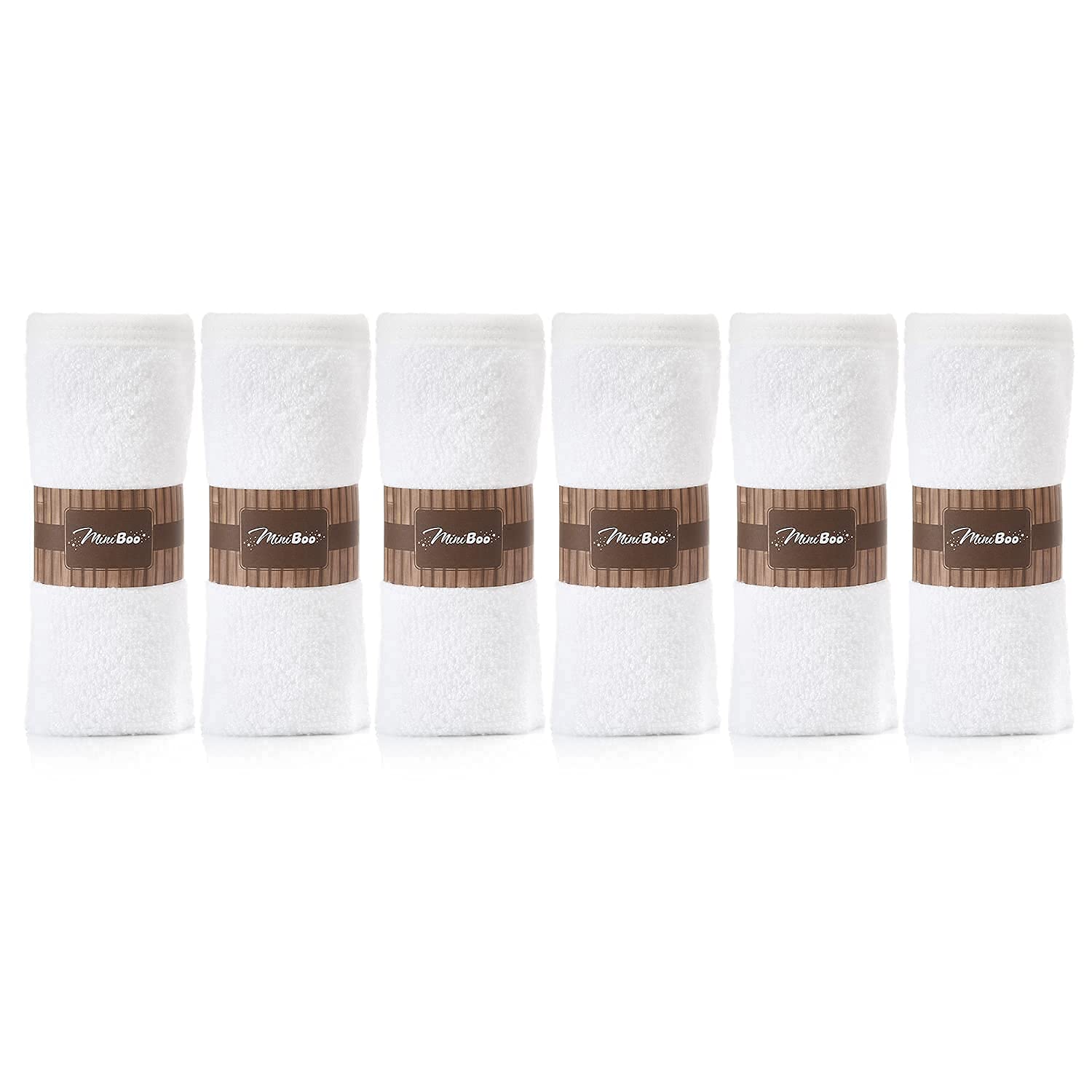 MINIBOO 10x10 inch washcloth showing convenient baby-friendly size.