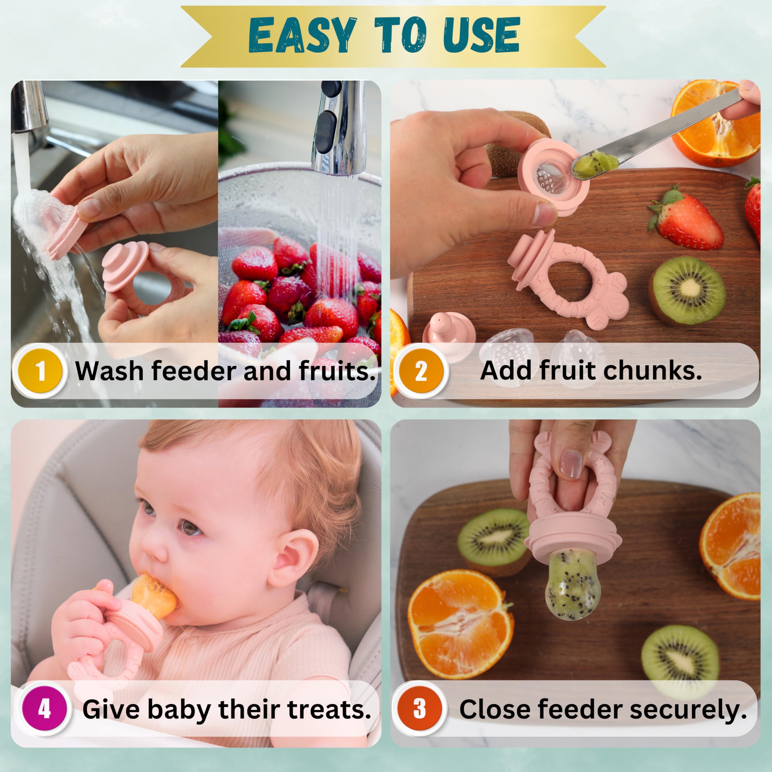 Minie Joo anti-choke holes ensuring safe, smaller bites during solids