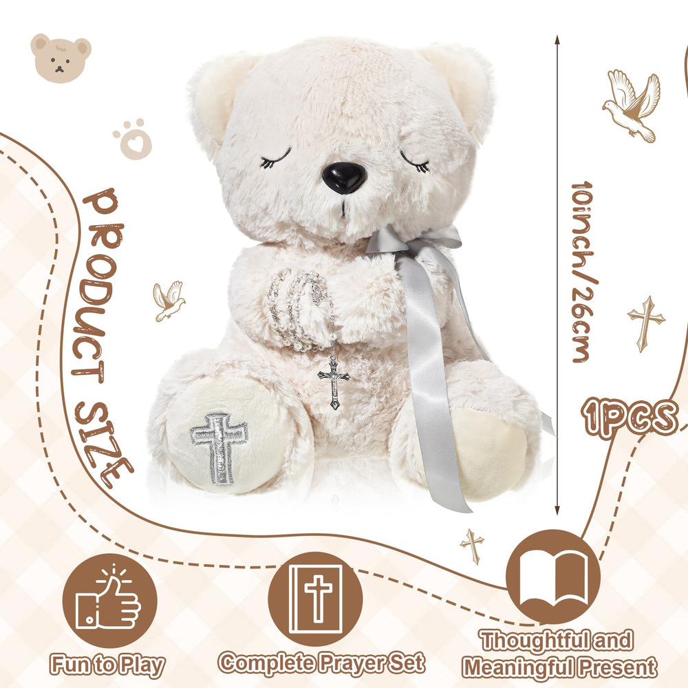 Miniinflat prayer bear with rosary offers a serene home prayer experience.