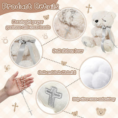 Miniinflat rosary silver beads close-up highlights durable alloy for daily devotion.