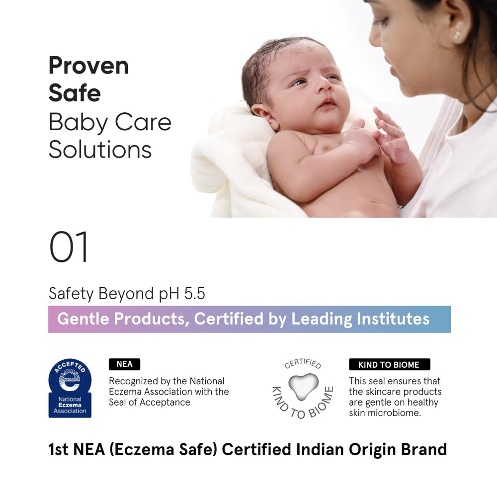 Minimalist Baby Gentle Head to Toe Wash label close-up showing pH 5.5 balance.