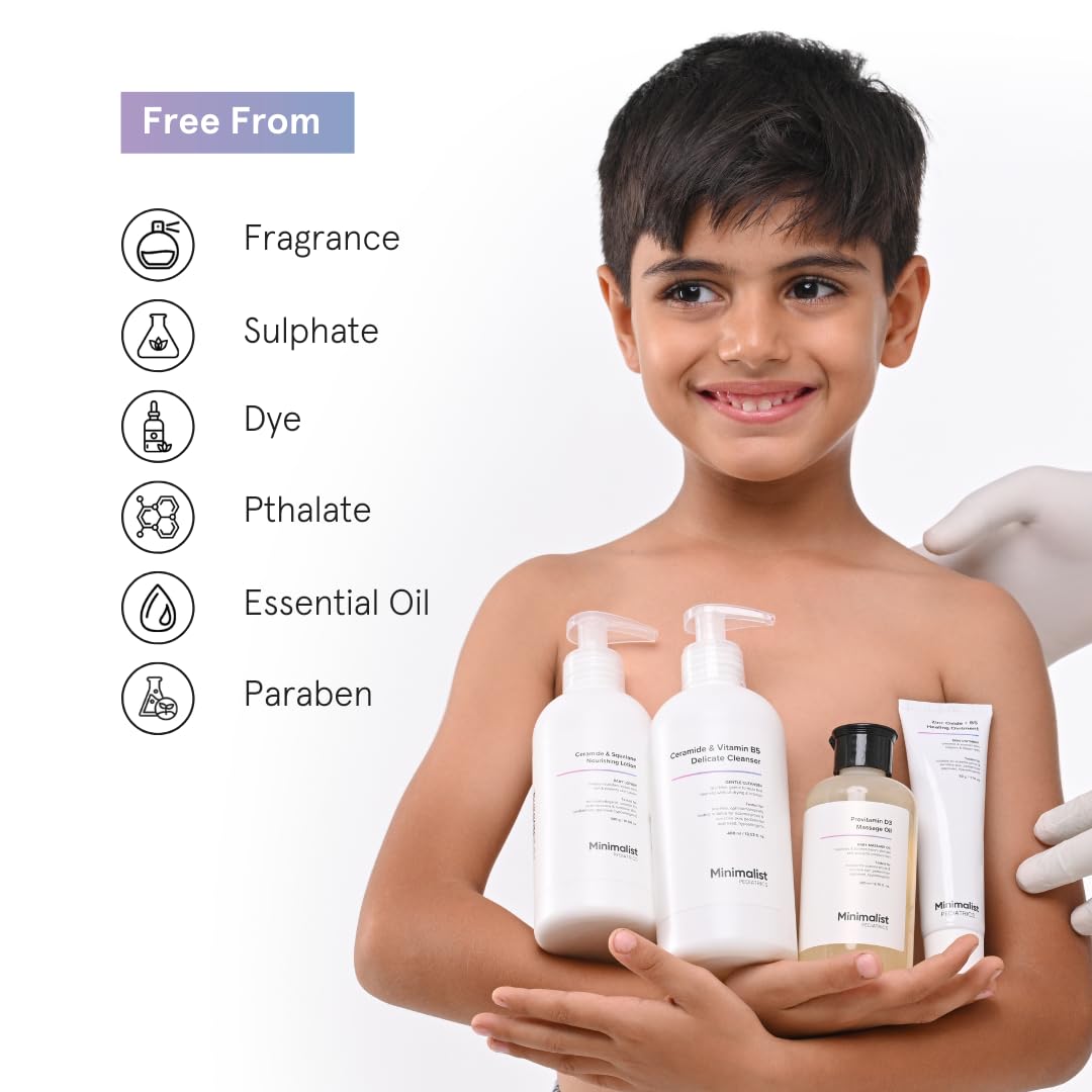 Minimalist Baby Gentle Head to Toe Wash pediatrician-approved seal on packaging.