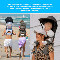 MINIMEIS Sunshade Black on a G4 carrier delivering SPF 50+ shade.