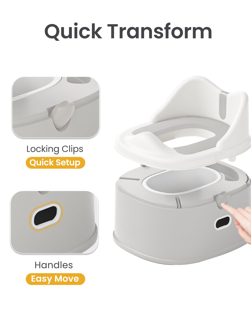 Minimiss potty non-slip base keeps little climbers secure during use.