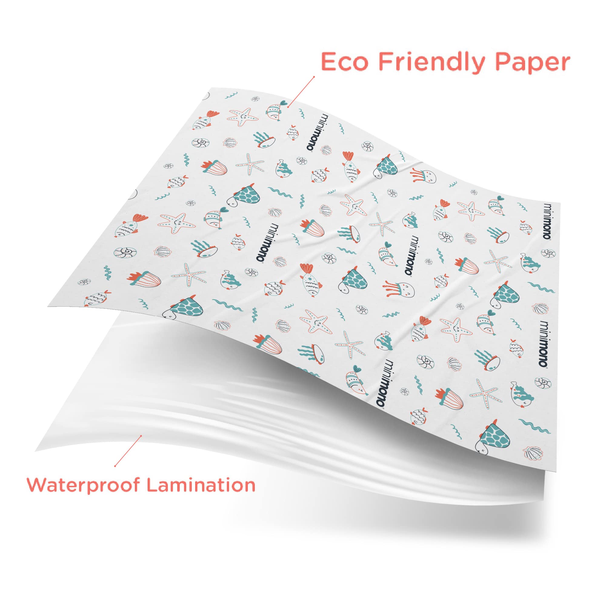 Minimono art and crafts session protected by waterproof disposable mat.