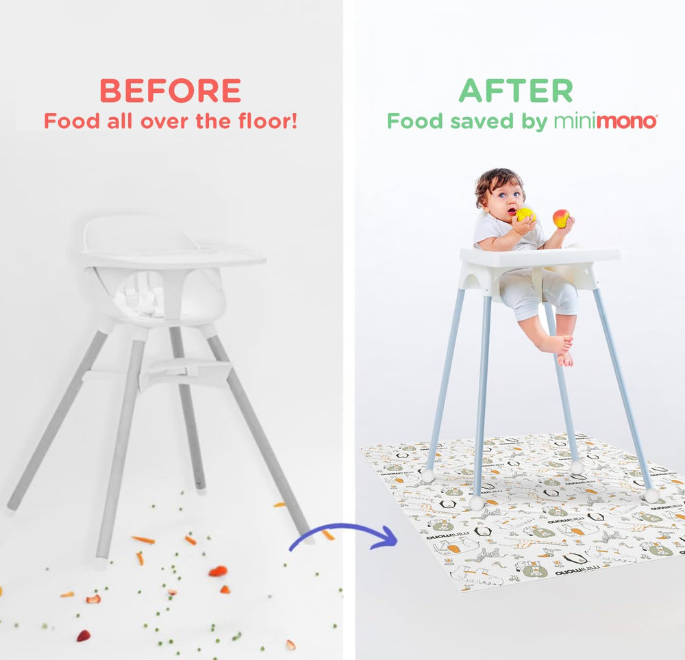 Minimono multipurpose activity mat provides a clean surface for crafts, meals, and play.