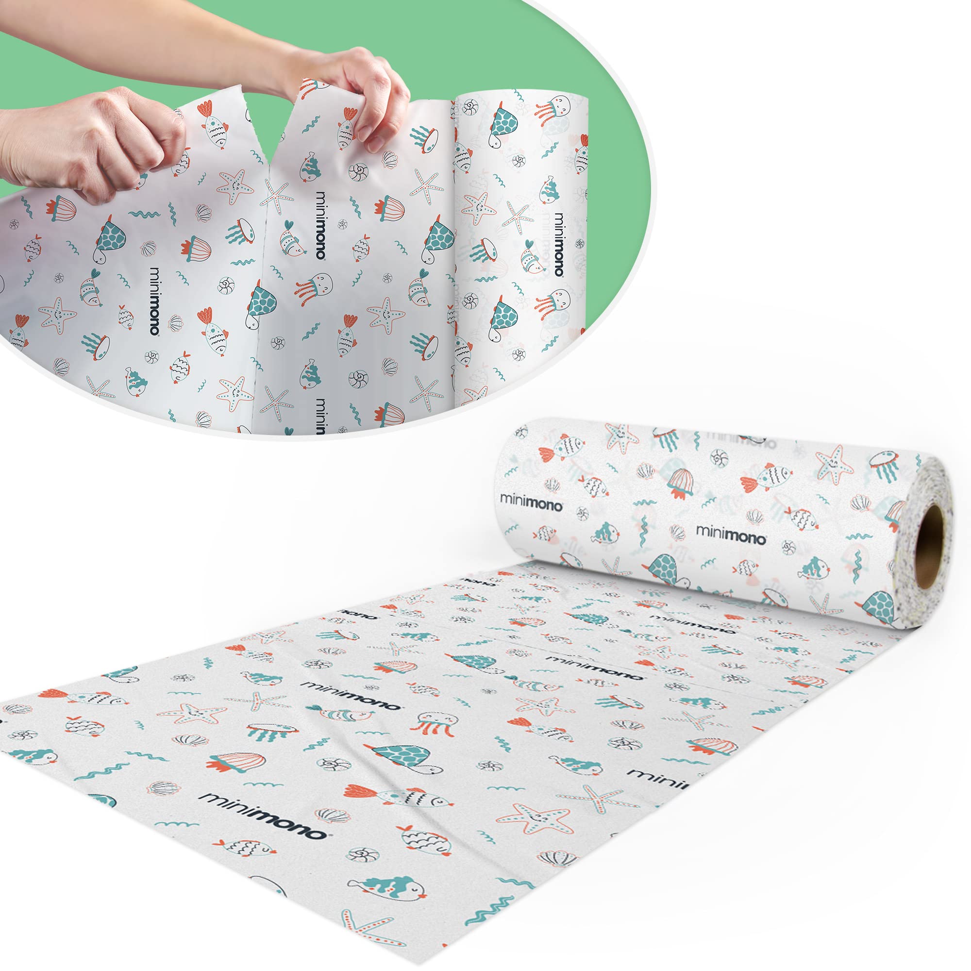 Minimono sea animals splat mat folded for compact storage