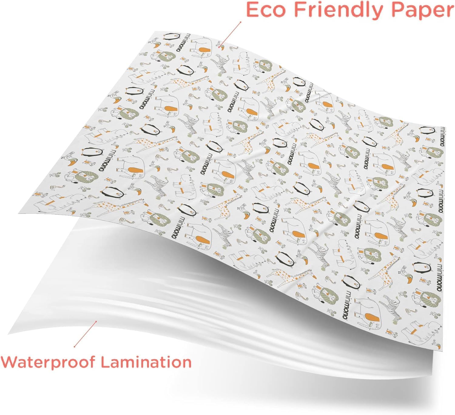 Minimono waterproof splat mat helps contain spills during mealtime or picnics.