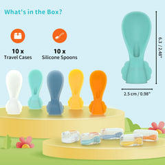 MiniMunch pouch spoons in bright colors to engage toddlers during meals and snacks.