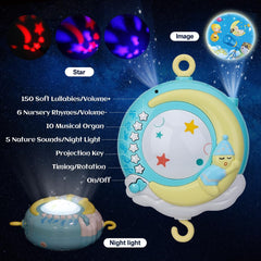 Mini Tudou baby crib mobile night light creates gentle ambience for quiet time.