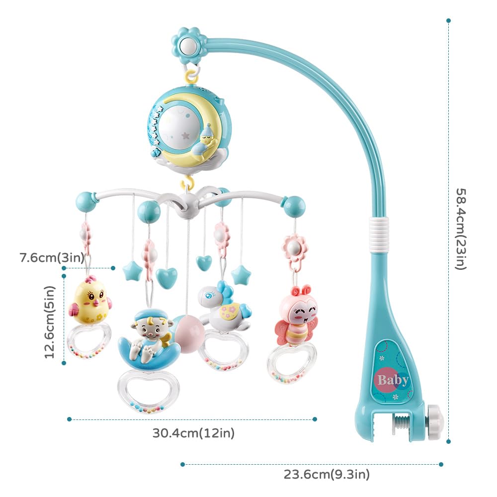 Mini Tudou crib mobile fits cribs with slats up to 4.8 cm for versatile use.