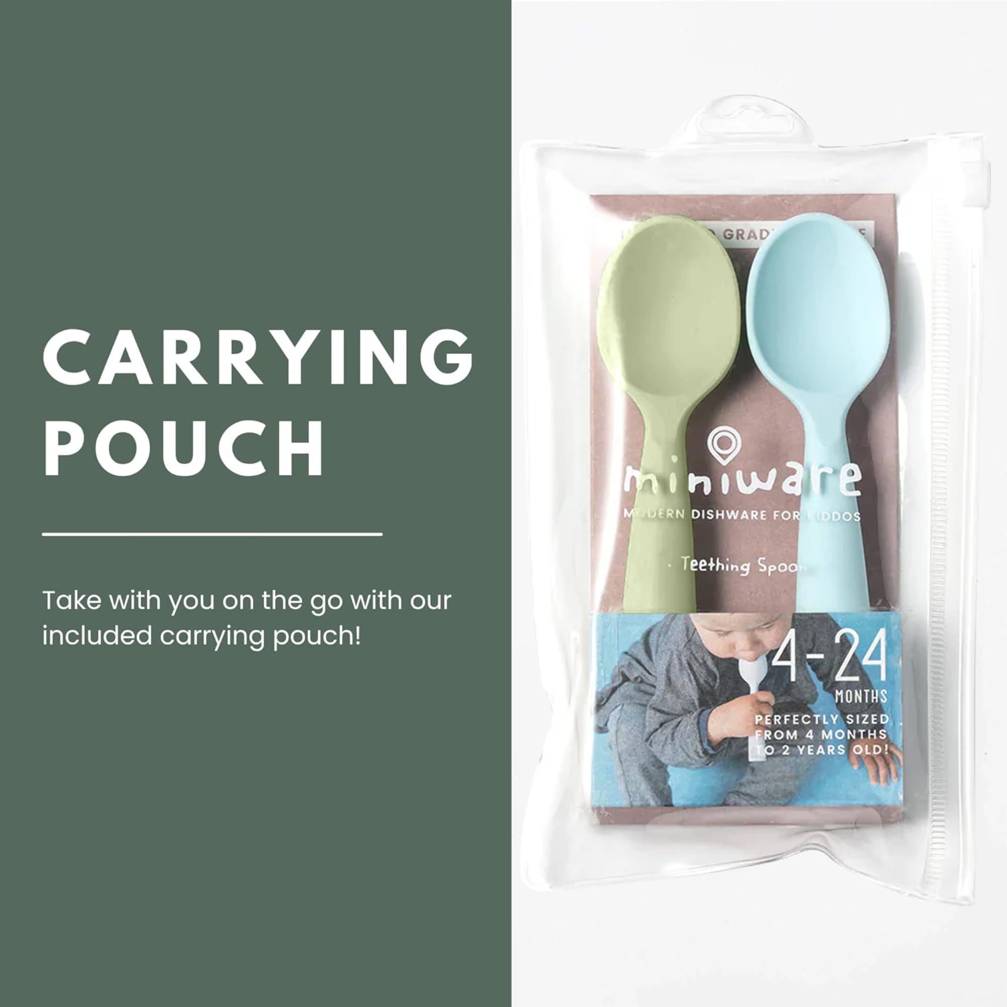 Miniware anti-slip notch ensures stay-on-bowl use while feeding.