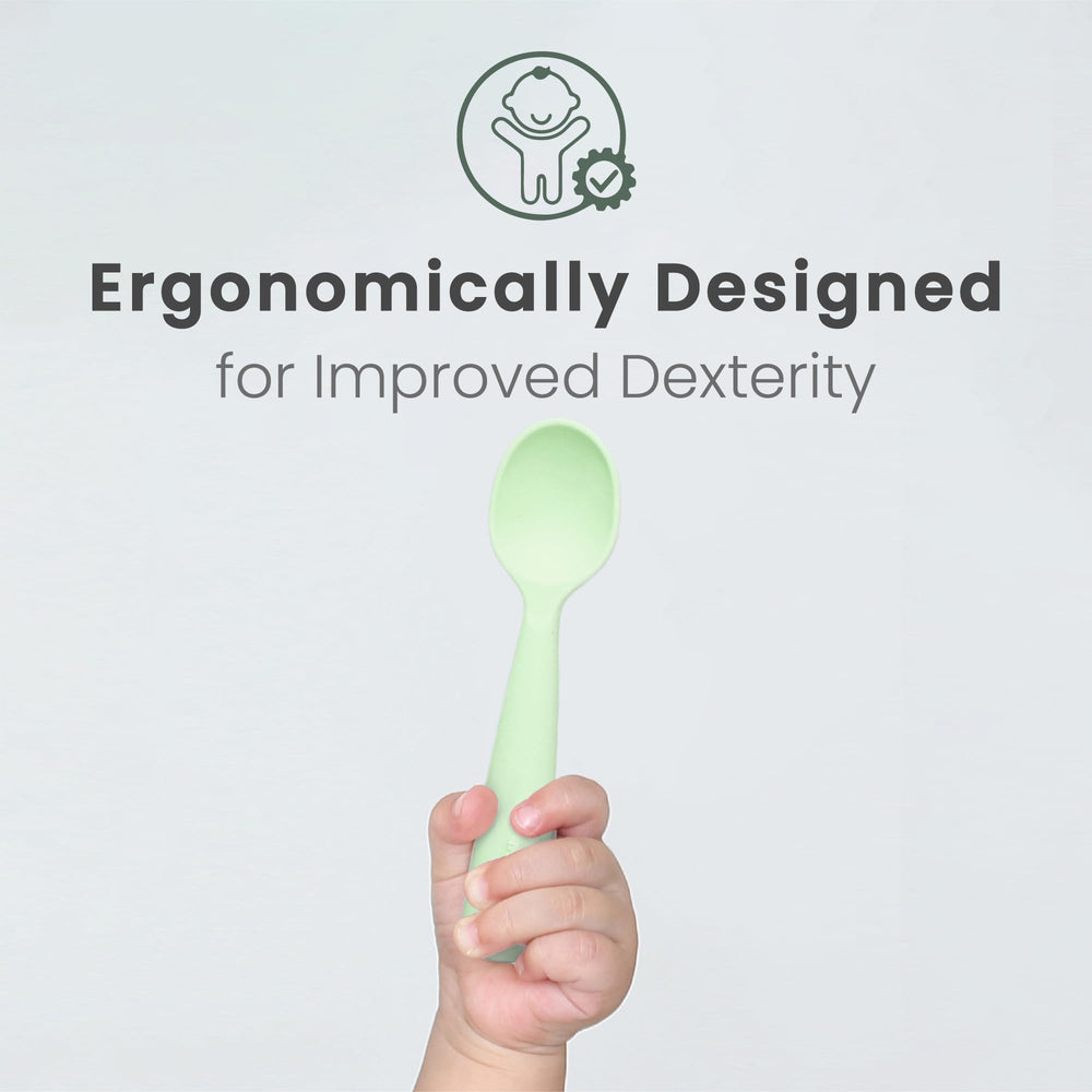 Miniware durable eco-friendly silicone spoons for long-term mealtime