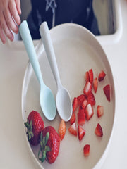 Miniware training spoon key lime soft silicone for gentle gum contact