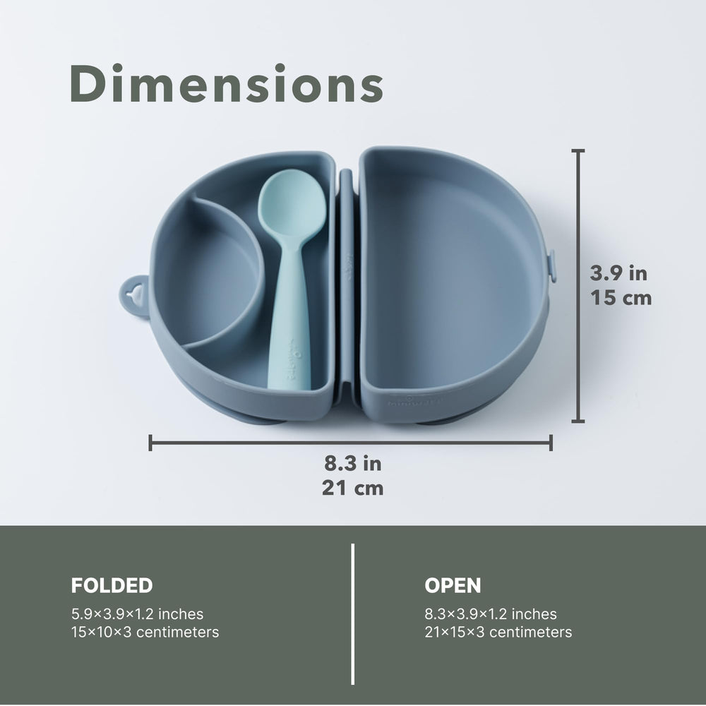 Miniware suction-base keeps plates mess-free during meals.