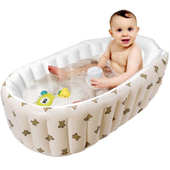Mink bear tub inflatable bath ready for quick setup during bath time