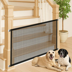 Minlend Pet Gate Mesh folded for compact storage and easy transport.