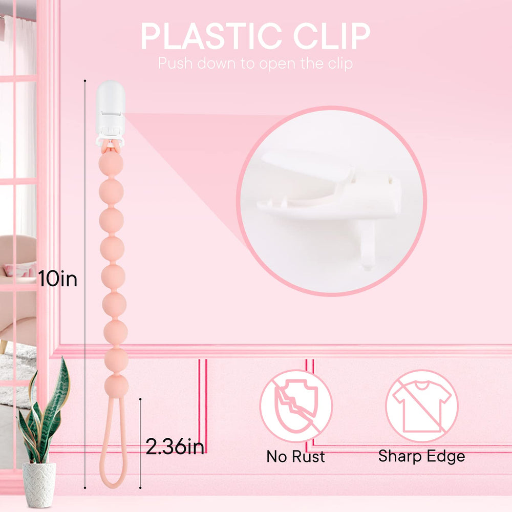 Rust-free plastic clasp stays secure without snagging fabrics or skin