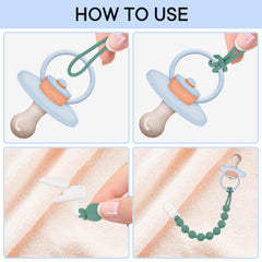 MINMUNJIU one-piece silicone pacifier clip design prevents snagging and protects fabrics.