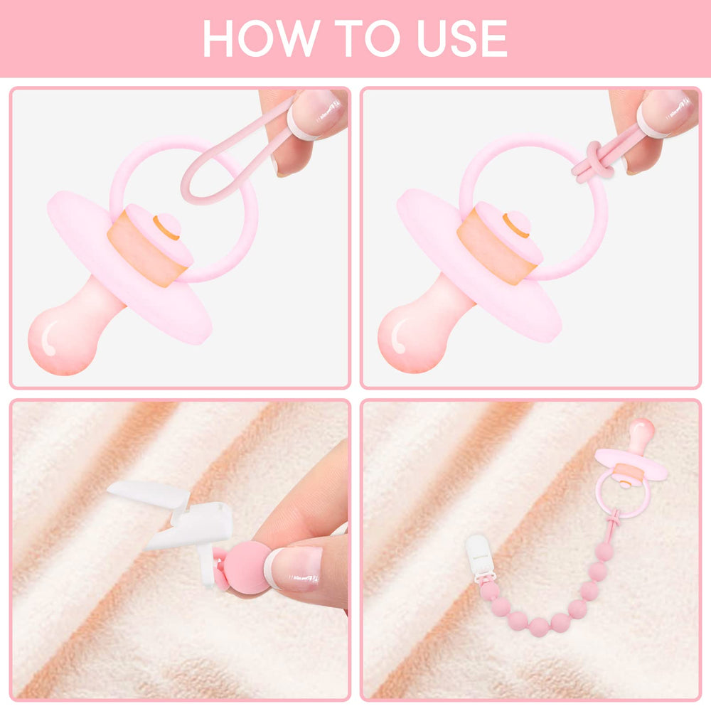 MINMUNJIU pacifier clip on clothing demonstrates secure daily attachment