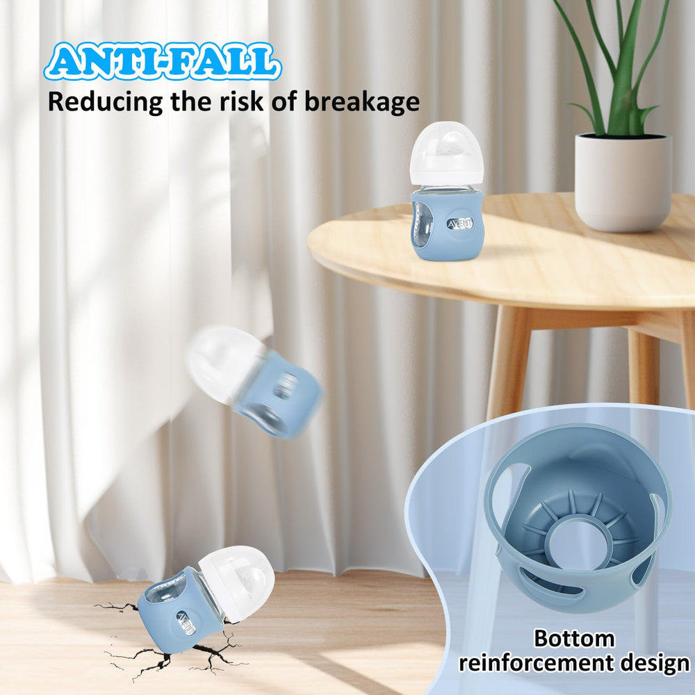 MINMUNJIU silicone bottle sleeve highlights easy grip for confident feeding.